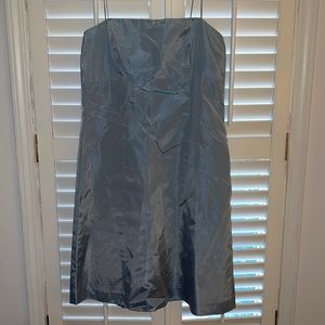 Vera Wang Taffeta Light Blue Strapless Dress 16